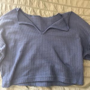 Cropped Waffle Knit Sweater